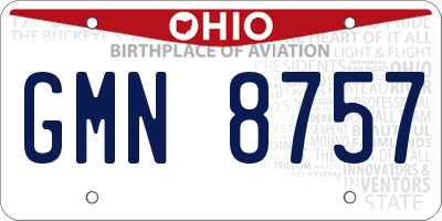 OH license plate GMN8757