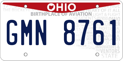 OH license plate GMN8761