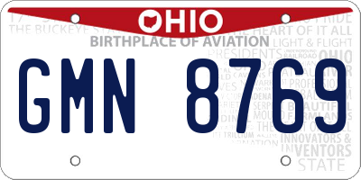 OH license plate GMN8769
