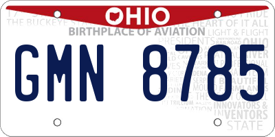 OH license plate GMN8785