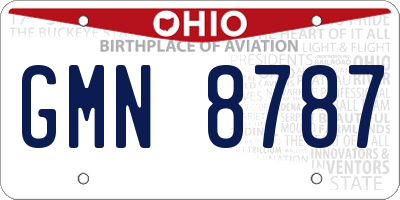 OH license plate GMN8787