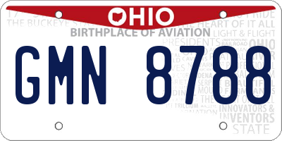 OH license plate GMN8788