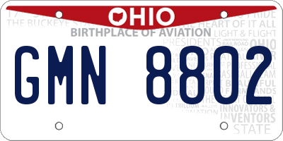 OH license plate GMN8802