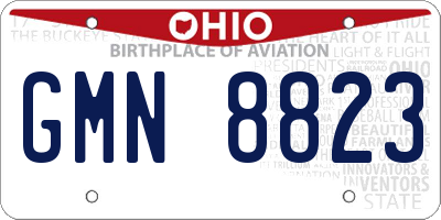 OH license plate GMN8823