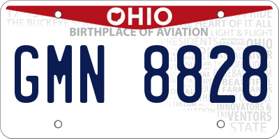 OH license plate GMN8828