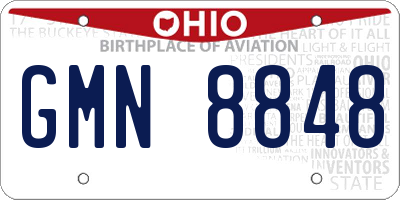 OH license plate GMN8848