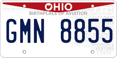 OH license plate GMN8855