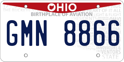 OH license plate GMN8866