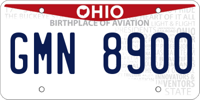 OH license plate GMN8900