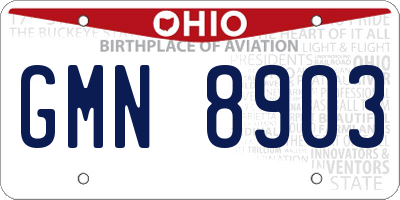 OH license plate GMN8903