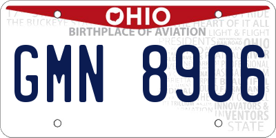 OH license plate GMN8906