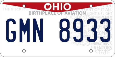 OH license plate GMN8933