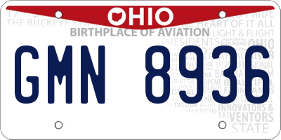 OH license plate GMN8936