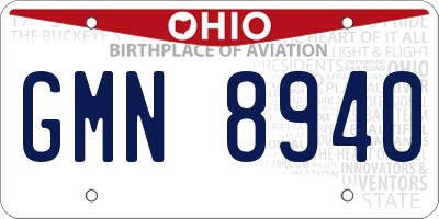 OH license plate GMN8940