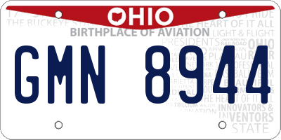 OH license plate GMN8944