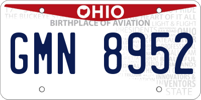 OH license plate GMN8952