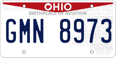 OH license plate GMN8973