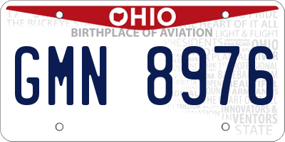 OH license plate GMN8976