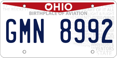 OH license plate GMN8992