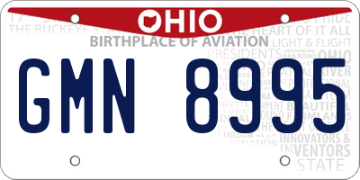 OH license plate GMN8995