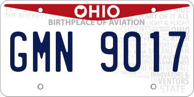 OH license plate GMN9017