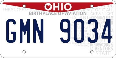 OH license plate GMN9034