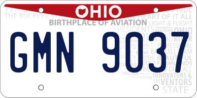 OH license plate GMN9037