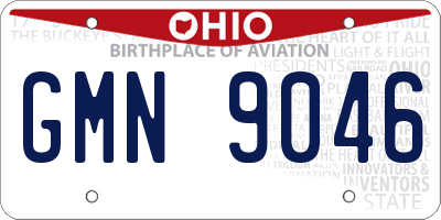 OH license plate GMN9046