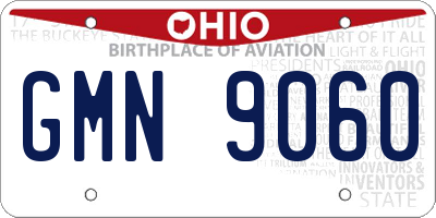 OH license plate GMN9060
