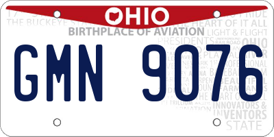 OH license plate GMN9076