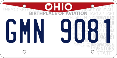 OH license plate GMN9081