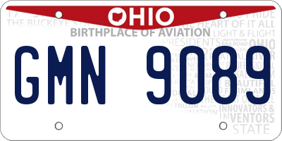 OH license plate GMN9089