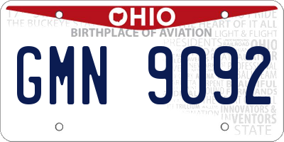 OH license plate GMN9092