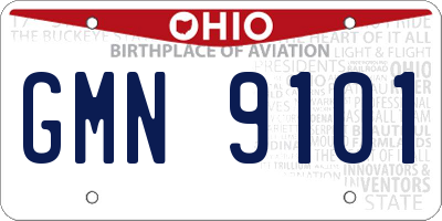 OH license plate GMN9101