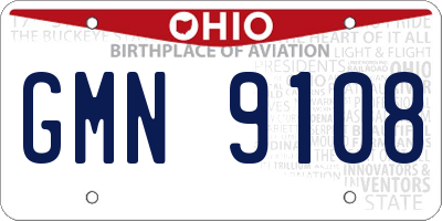 OH license plate GMN9108