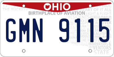 OH license plate GMN9115