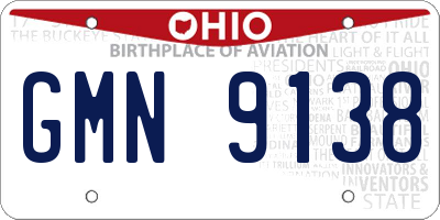 OH license plate GMN9138