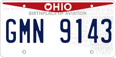 OH license plate GMN9143