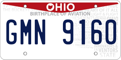 OH license plate GMN9160