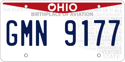 OH license plate GMN9177