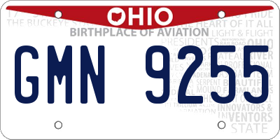 OH license plate GMN9255