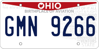 OH license plate GMN9266