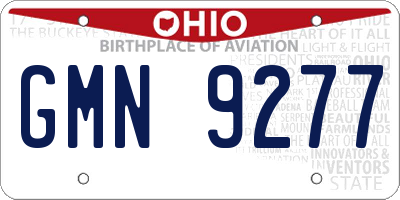 OH license plate GMN9277