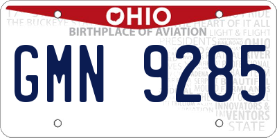 OH license plate GMN9285