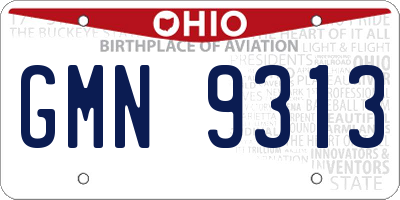 OH license plate GMN9313