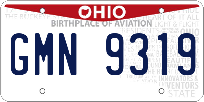 OH license plate GMN9319
