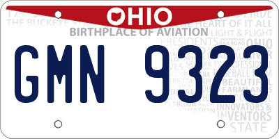 OH license plate GMN9323