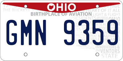 OH license plate GMN9359