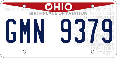 OH license plate GMN9379