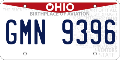 OH license plate GMN9396
